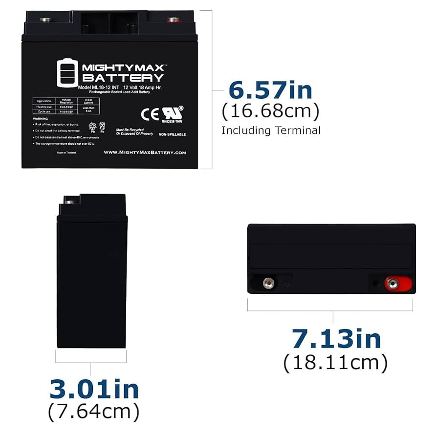 マイティ マックス Amazon.com: Mighty Max Battery 12V 18AH Lithium Replacement
